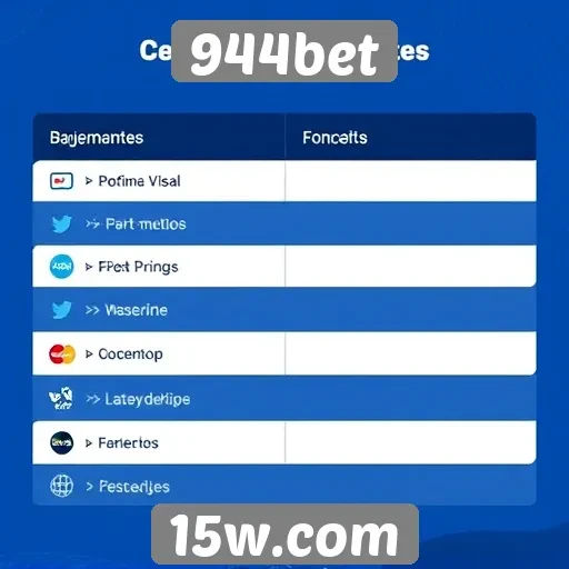 Métodos de pagamento disponíveis na plataforma 944bet